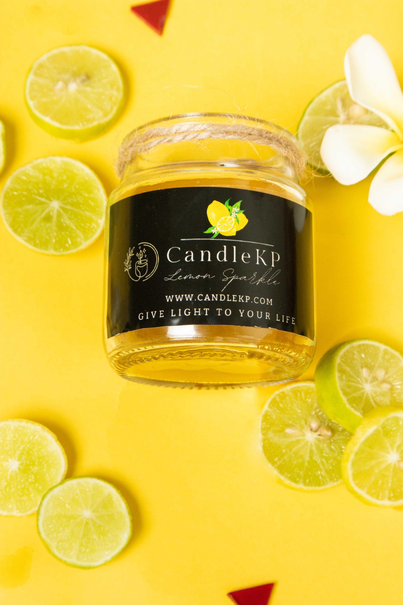 Premium Lemon Sparkle scented jar candles