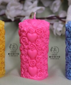 Flower Pillar Candle Pack of 2