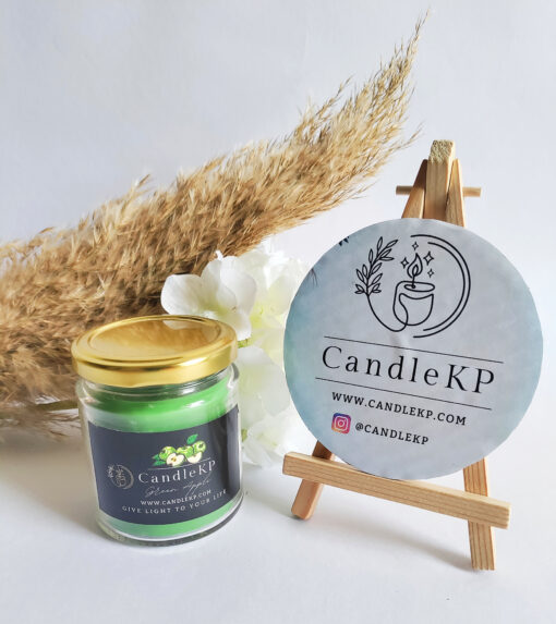 Natural Green apple scented jar candles - Round Jar