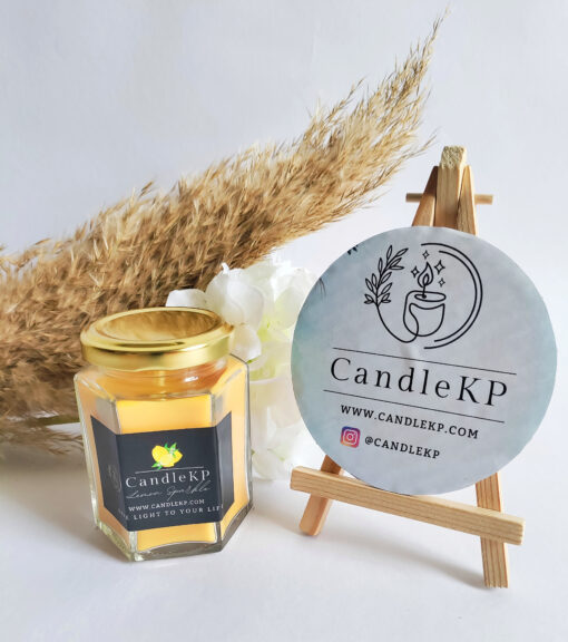 Premium Lemon Sparkle scented jar candles- Hexagon Jar
