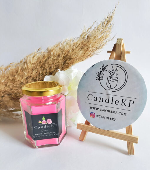 Luxury Rose scented candle - Hexagon jar