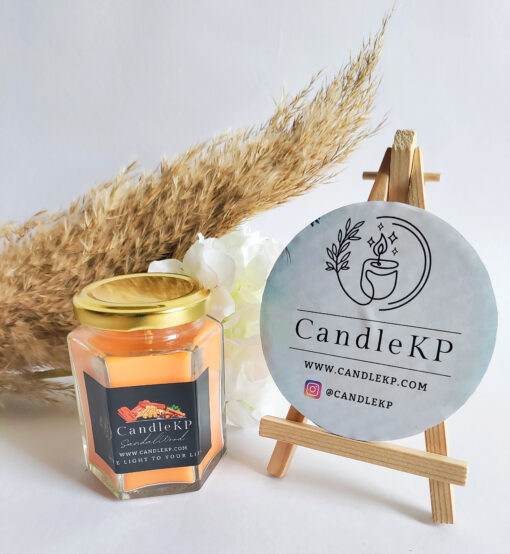 Luxury sandalwood scented jar candles- Hexagon Jar