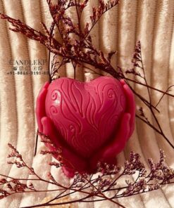 Red Heart Holding Hand Candle