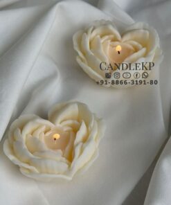 heart rose candle
