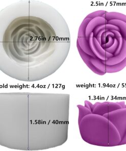 Rose Bloom Silicone Candle Mold Big Flower Shape