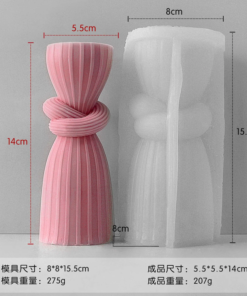 Pillar Knot Silicone Candle Mold – Elegant Vertical Twist Design By CandleKP