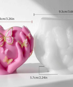 Butterfly heart on Hand Candle Mold