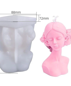 Flower open eye Lady candle Mold